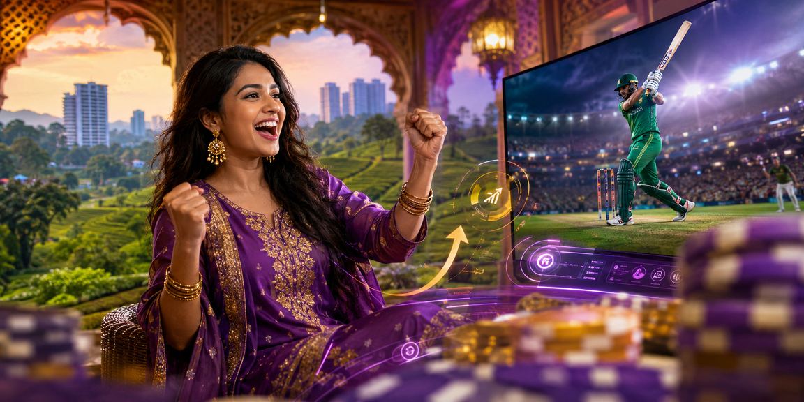 সিলেটের চা বাগানের পটভূমিতে ক্রিকেট বেটিং উপভোগ করছেন একজন ব্যবহারকারী
